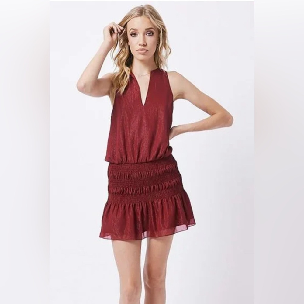 Chloe Oliver Red Shimmer Keepsake Mini Dress